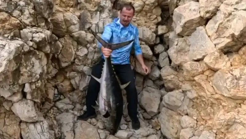 Saros’ta Oltaya Takılan devasa Balık, 20 Dakika Mücadele ile Çıkarıldı!