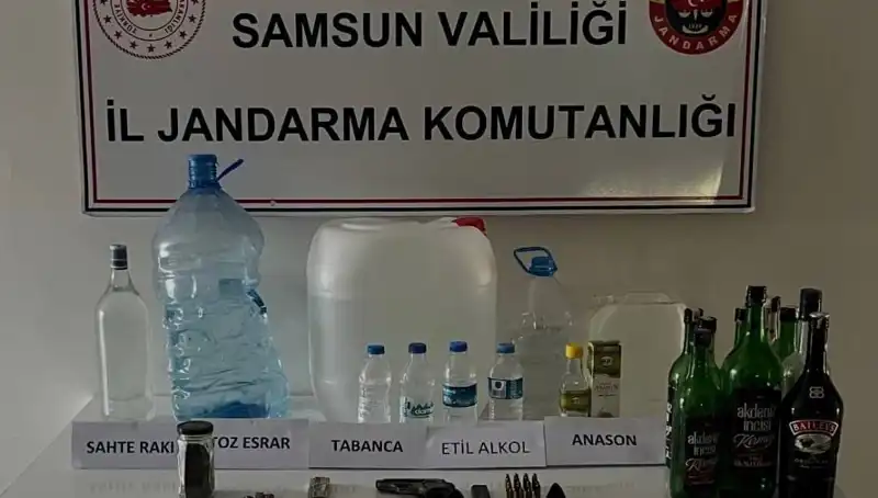 Samsun'da Şok Eden Sahte İçki Operasyonu: Büyük Miktarda Ele Geçirildi!