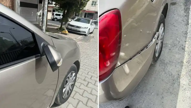 Motosikletli Maganda, Arabayı Hedef Alıp Mahalleyi Kavgaya Davet Etti